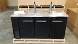 MISSING DOORS  -  UDD-24-72 - 72"  3 Door Size Black / Stainless Steel Kegerator NEW CLEARANCE