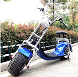 New Assembled Open Box Special 2000W Electric Fat Wide Tire CityCoco Scooter Chopper Style BLUE