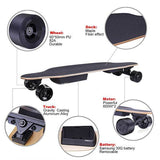 38" 1200W 36V Dual Hub Electric Skateboard Longboard Street Tires 25MPH Top Speed w/ Remote  Super Sale