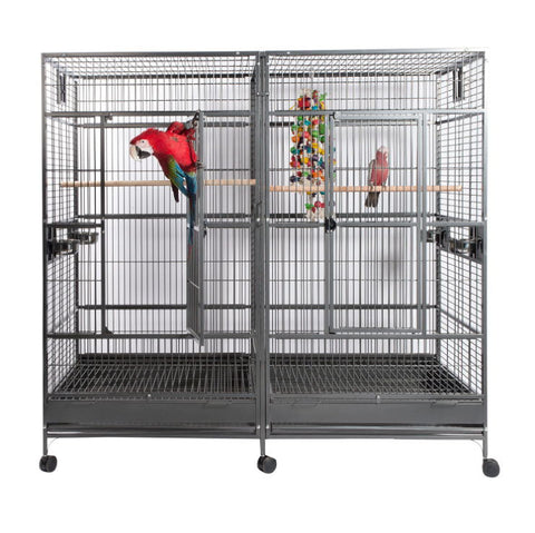 Large Double Macaw Parrot Cockatoo Bird Breeder Pet Cage w/ Divider - New Open Box Sale