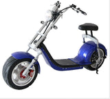 New Assembled Open Box Special 2000W Electric Fat Wide Tire CityCoco Scooter Chopper Style BLUE