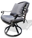 New 7 Piece Cast Aluminum Outdoor Patio Double Fire Pit Dining Table Set