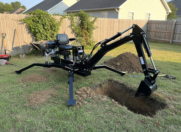 ミニマムジーク　Towa 15HP 420cc Gas Powered Towable Backhoe Mini Excavator 8' Foot