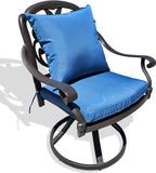 New 7 Piece Cast Aluminum Outdoor Patio Double Fire Pit Dining Table Set