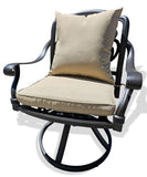 New 7 Piece Cast Aluminum Outdoor Patio Double Fire Pit Dining Table Set