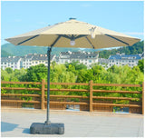 10' Foot Cantilever Offset Patio Umbrella Burgundy or Beige + Solar LED Light Upgrade