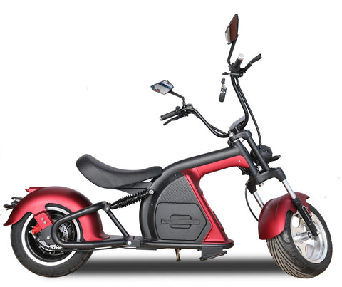 3000W Electric M8 Sport Chopper Motorcycle Harley Scooter Bike METALLIC OXBLOOD RED Fat Tire Scooter SALE