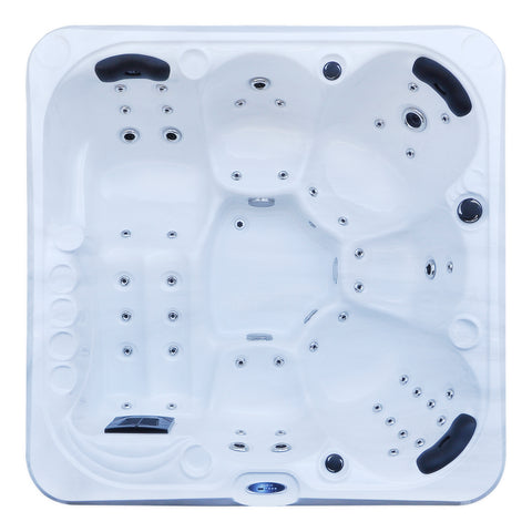 6 Person Outdoor Hot Tub SPA - 5 Seats + 1 Lounger -  Balboa Upgrade Ozone White Marble Acrylic