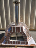 Large 44" Custom Copper Mosaic Tile Brick Wood Fired Pizza Oven with Stainless Door + Vent