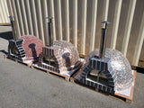 Large 44" Custom Copper Mosaic Tile Brick Wood Fired Pizza Oven with Stainless Door + Vent