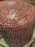 XL 46" Custom Mosaic Red Tile Brick Wood Fired Pizza Oven with Stainless Door + Vent