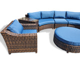 New XL Size 8 Piece Modern Curved Outdoor Wicker / Rattan Patio Furniture Set + Ottoman