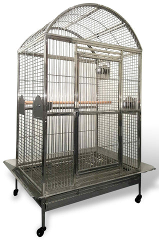 Large High Quality 304 Stainless Steel Bird Parrot Amazon Cockatoo African Grey Mini Macaw Cage Wire Dome Top ASSEMBLED