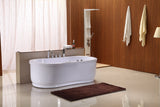 Hydrotherapy Whirlpool Jetted Bathtub Indoor Soaking Hot Bath Tub Freestanding - 037A