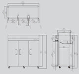 3 Door Stainless Steel Commercial Grade Freezer - MBF-8003 - NSF 220V