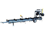 31" Capacity Portable Sawmill Upgraded Gas Kohler 14HP Engine Electric Start Band Saw  EXTENDED TRAILER PACKAGE