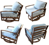 4 Units Aluminum Frame Swivel Rocker Outdoor Patio Furniture Chair Brown or Grey Frame
