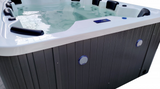 8 Person Outdoor Hot Tub SPA with Insulated Cover + Stairs Bluetooth Sound System USB Ozone