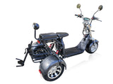 2000W Electric 3 Wheel Fat Tire Mobility Scooter Trike Harley Chopper Style (Carbon Fiber Trim)