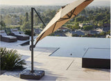 10' Foot Cantilever Offset Patio Umbrella Burgundy or Beige + Solar LED Light Upgrade