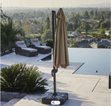 10' Foot Cantilever Offset Patio Umbrella Burgundy or Beige + Solar LED Light Upgrade