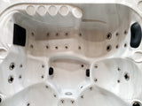 6 Person Outdoor Hot Tub SPA - 5 Seats + 1 Lounger -  Balboa Upgrade Ozone White Marble Acrylic