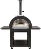 Black Stainless Steel Outdoor Wood Fired Artisan Pizza Oven BBQ Grill + Cover