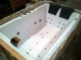 2 Person Indoor Whirlpool Jetted Hot Tub SPA Hydrotherapy Massage Bathtub 051A WHITE w/ Bluetooth LEFT Corner