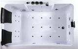 2 Person Indoor Whirlpool Jetted Hot Tub SPA Hydrotherapy Massage Bathtub 051A WHITE w/ Bluetooth LEFT Corner