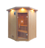 Triple Bench OUTDOOR Canadian Hemlock Wet Dry Traditional Swedish Steam Sauna SPA 9KW Upgrade