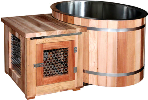 NEW Canadian Red Cedar Wood Ice Cold Plunge Spa Hot Tub Stainless Steel Interior w/ Hard Top Cover  FREE SHIPPING