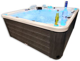 5 Person Outdoor Double Lounger Hot Tub Spa Fully Loaded 4 Pump 62 Jets with Hard Top Cover Stairs Bluetooth Soundsystem
