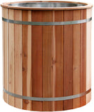 NEW Canadian Red Cedar Wood Ice Cold Plunge Spa Tub Stainless Steel Interior w/ Hard Top Cover  DEEP SOAKING MODEL