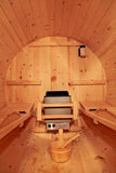 8' Foot  6 Person Indoor / Outdoor Wet Dry Swedish Steam Canadian Cedar Wood Barrel Sauna 9KW Heater Upgrade 200F