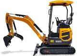 Kubota D722 Diesel 2.0 Ton Mini Excavator Backhoe Digger w/ Hydraulic Thumb Swing Boom Telescoping Tracks YELLOW