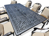 New 9 Piece Cast Aluminum Outdoor Patio Dining Table Set Antique Bronze Sunbrella Cushions Upgrade