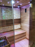 2/3 Person Canadian Red Cedar Traditional Swedish Finnish Steam Sauna SPA Harvia 6KW Heater Upgrade