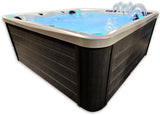 5 Person Outdoor Double Lounger Hot Tub Spa Fully Loaded 4 Pump 62 Jets with Hard Top Cover Stairs Bluetooth Soundsystem