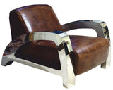 Genuine Cigar Brown Leather Retro Vintage Retro WW2 Style Aviator Chair Home Office