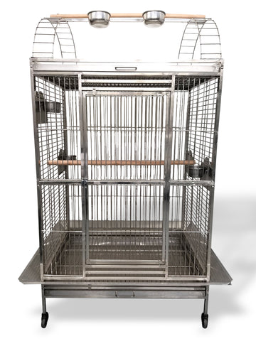 Large 304 Stainless Steel Indoor / Outdoor Parrot Macaw Bird Cage w/ Play Top Stand