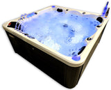 5 Person Outdoor Double Lounger Hot Tub Spa Fully Loaded 4 Pump 62 Jets with Hard Top Cover Stairs Bluetooth Soundsystem