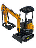 NEW Kubota Diesel Engine 1.2 Ton Mini Backhoe Excavator Bulldozer w/ Hydraulic Thumb Grapple