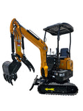 NEW Kubota Diesel Engine 1.2 Ton Mini Backhoe Excavator Bulldozer w/ Hydraulic Thumb Grapple