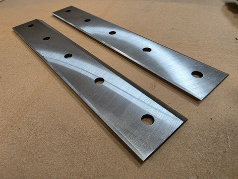 Set of Hardened Steel Stainless Steel Reversible Cutting Blades for our 18HP Wood Chipper