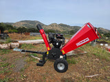 18HP 457cc Gasoline Gas Powered Towable Wood Chipper Mulcher with Electric Start 5" Capacity