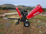 18HP 457cc Gasoline Gas Powered Towable Wood Chipper Mulcher with Electric Start 5" Capacity