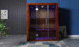 2/3 Person Canadian Red Cedar Traditional Swedish Finnish Steam Sauna SPA Harvia 6KW Heater Upgrade