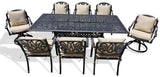 New 9 Piece Cast Aluminum Outdoor Patio Dining Table Set Antique Bronze Sunbrella Cushions Upgrade