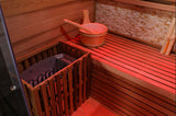 2/3 Person Canadian Red Cedar Traditional Swedish Finnish Steam Sauna SPA Harvia 6KW Heater Upgrade