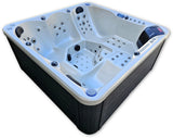 5 Person Outdoor Double Lounger Hot Tub Spa Fully Loaded 4 Pump 62 Jets with Hard Top Cover Stairs Bluetooth Sound System